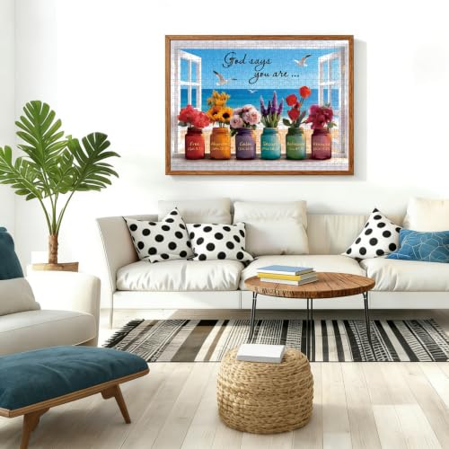500 Piece Jigsaw Puzzles for Adults - Christian Bible Wishful Window Puzzle for Seniors & Families, 20.47" x 14.96" Bible Verse Puzzle with 1:1 Poster & Letters on Back - color: Wishful Window