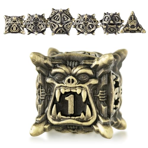 Surpass DND Metal dice polyhedral DND Dragon dice for Dungeons and Dragons (Bronze) - color: Bronze