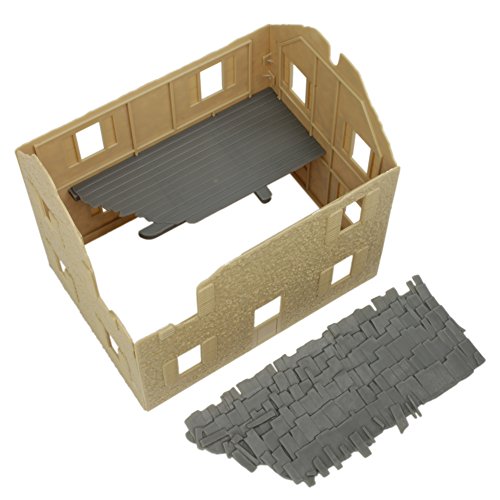 BMC WW2 Bombed French Farm House - Plastic Army Men Playset Accessory - color: Tan