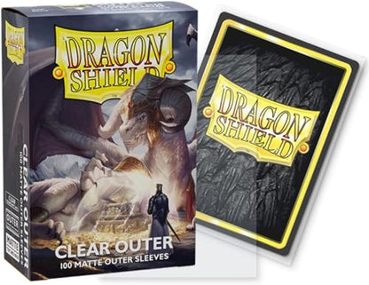 Dragon Shield | Matte Clear Outer Sleeves | 100 CT - Smooth & Tough Premium TCG Sleeves | Compatible with Pokemon, Flesh & Blood, One Piece & Magic the Gathering - color: Clear Outer Sleeves, size: Standard Size
