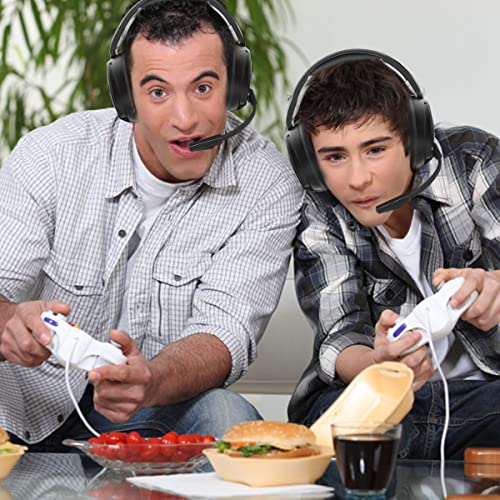 Jeecoo V20 Stereo Gaming Headset for PS4 PS5 Xbox One - Over Ear Headphones with Noise Cancelling Microphone - LED Light Soft Earmuffs for PC Laptops Mobiles - color: Black-V20