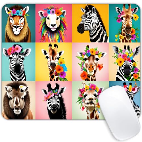 Square Mouse Pad Animal,Gaming Mouse Pads for Desk,Soft Computer Waterproof Non-Slip Mouse Mat - color: Animal