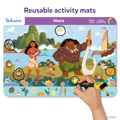 Skillmatics Search and Find Disney Princess Educational Game - Reusable Preschool Learning Activity, Perfect for Toddlers & Kids, Screen-Free Fun, Art & Crafts, Gifts for Boys & Girls Ages 3, 4, 5, 6 - style: 1. ⁠Search & Find Disney Princess