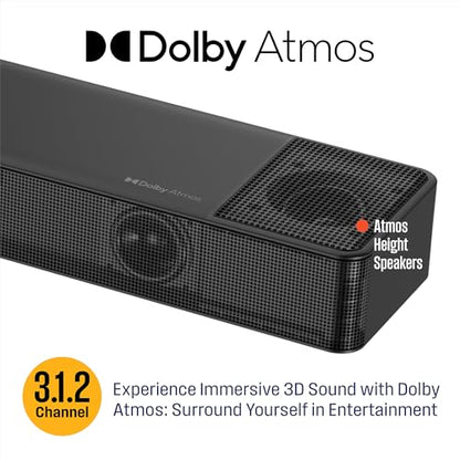 Westinghouse 3.1.2 All-in-One Soundbar with Built-in Subwoofer, Dolby Atmos & Digital Plus, Built-in Low Frequency Driver and Height Speakers, 210W Surround Sound, HDMI/eArc, Bluetooth, Roku TV Ready - size: 3.1.2 Channel All-in-One Soundbar