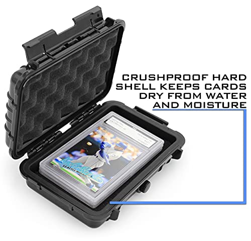 CASEMATIX Graded Card Storage Box Sports Trading Card Case Compatible With up 3 BGS 5 PSA Card Graded Sports Card Slabs - Airtight, Waterproof with Moisture and Dust Protection