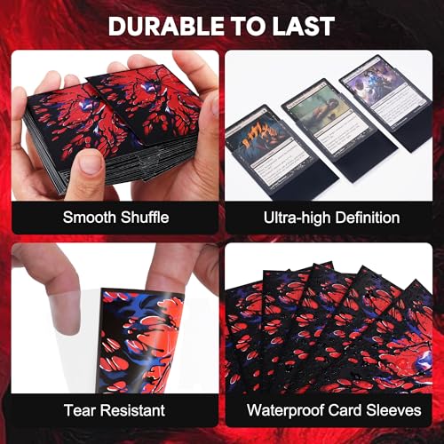 Kabinka MTG Card Sleeves -Spider 100 Standard Size Pack | Clear Front & Matte Finish Back MTG Sleeves for Magic The Gathering TCG - color: Spider