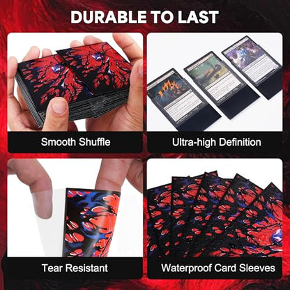 Kabinka MTG Card Sleeves -Spider 100 Standard Size Pack | Clear Front & Matte Finish Back MTG Sleeves for Magic The Gathering TCG - color: Spider