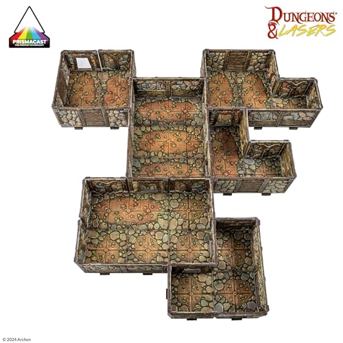 Dungeons & Lasers Prepainted Terrain Sets for DND and Tabletop RPG Games - 5E Compatible with 28mm-32mm Scale Miniatures - Modular Design for Fast Assembly (Abandoned Mines) - style: Abandoned Mines