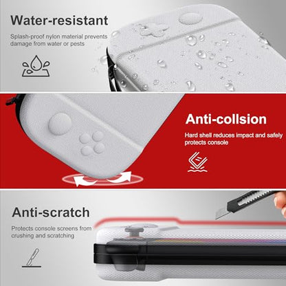 STARTRC GAMES Slim Carrying Case for Nintendo Switch 2 2025, Hard Shell Travel Case with 12 Game Card Slots, Portable Carry Bag for Switch 2 Console White - color: White