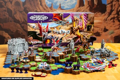 Renegade Game Studios Heroscape Age of Annihilation Master Set | Includes 20 unpainted miniatures and 74 terrain tiles, featuring 23 wall pieces and 9 scenarios for ages 14 and up