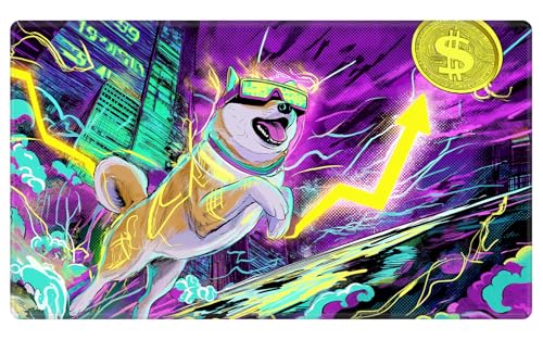 Card Playmat 24" x 14" TCG Game Mat for MTG and Other Card Games, Premium Stitched Card Gameplay Mat with Non-Slip Rubber Backing Board Games Desk Duel Mats, Cyberpunk Shiba Inu - color: Cyberpunk Shiba Inu, size: 24"X14" Without Zones