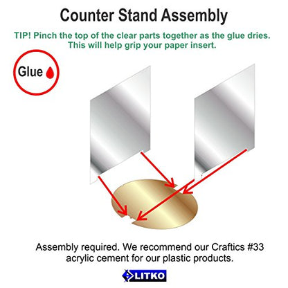 LITKO Paper Figure Stand | Compatible with D&D | 3x3-Inch Round | Reusable clear standee & card holder | Print & Play, Pathfinder & RPG ready | Glue assembly required