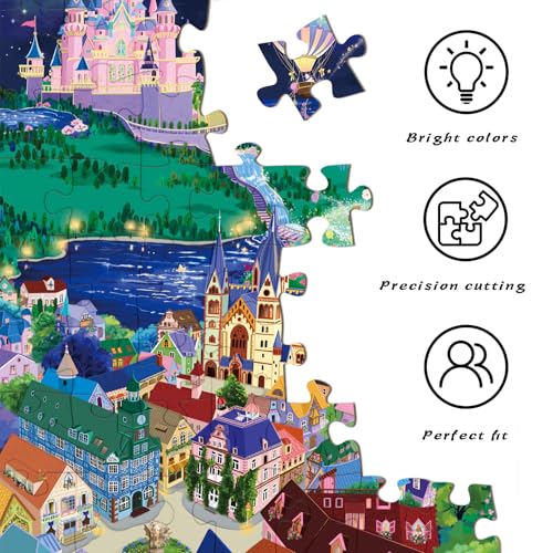 HUADADA 1000 Piece Puzzle for Adults, The Kingdom’s Silent Night, Eco Non-Glare Print, Puzzle 1000 Family Leisure & Gift - color: The Kingdom’s Silent Night