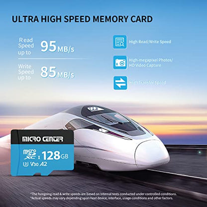 INLAND Micro Center Performance 128GB microSDXC Card, A2 Micro SD Card, UHS-I C10 U3 V30 A2 4K UHD Video Flash Memory Card with Adapter for Smartphones, Tablets, Drones and Action Cameras (128GB) - size: U3 A2 - 128GB