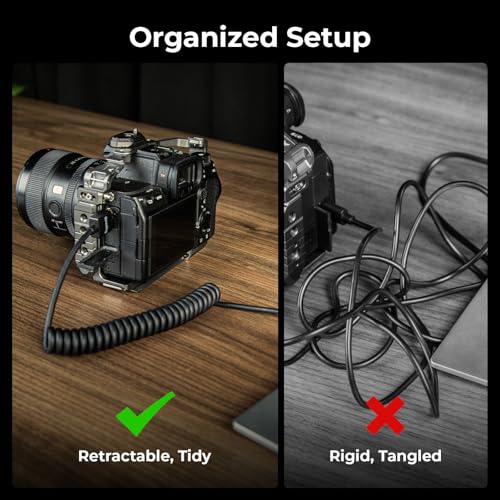 SMALLRIG Coiled HDMI Cable 2.0 (A to A), 4K@60Hz 18Gbps, High Speed Supports 3D, Flexible Durable TPU Camera Cable for BMPCC 4K/6K, for Panasonic S1H/GH5, etc., for Monitor, Gimbal - 4963 - size: Coiled(A to A)