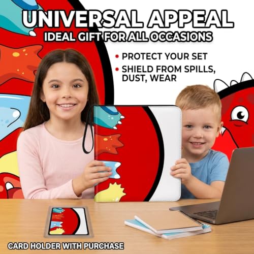 Trading Card Binder Small 4 Pocket,capacity of 400 Cards, 50 Clear Sheets Included, 3 Rings And Zipper, Cards Binder, Collector Binder, Water Proof with Dragon Design (Hands Red White, Small) - color: Hands Red White, size: Small