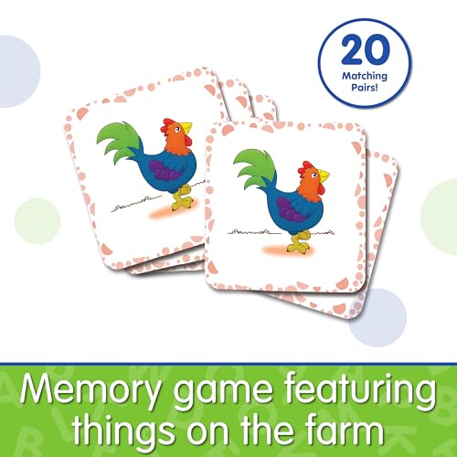 The Learning Journey My First Memory Game - Farm Memory - 20 Card Matching Memory Game - Educational Toddler Gifts for Boys & Girls Ages 2 and Up - Award Winning Learning Toy, Multi - style: Farm
