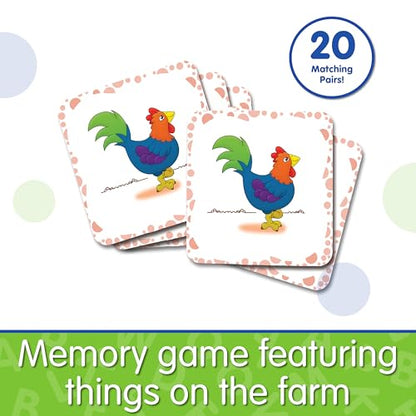The Learning Journey My First Memory Game - Farm Memory - 20 Card Matching Memory Game - Educational Toddler Gifts for Boys & Girls Ages 2 and Up - Award Winning Learning Toy, Multi - style: Farm