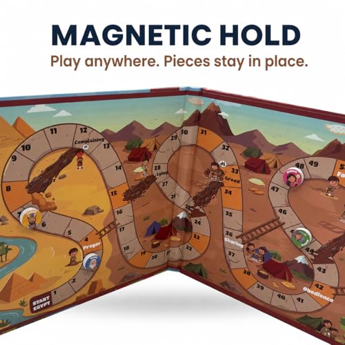 Travofun Exodus Magnetic Snakes and Ladders Bible Game Ages 5–8 | Magnetic snakes and ladders Bible board game for church, Sunday school, family game night and travel - style: Exodus Adventure