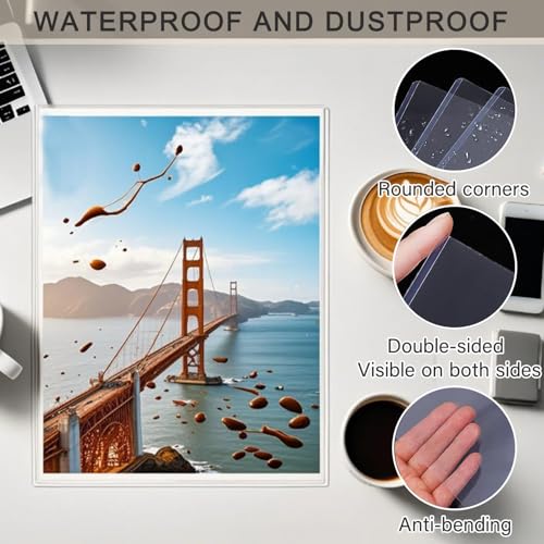 12PCS 8" x 10" Clear Rigid Card Sleeves – Waterproof Hard Plastic Protectors for Postcards, Prints, Photos, Trading & Sports Cards – Top Load Jumbo Sheet Holders - size: 8" x 10 "