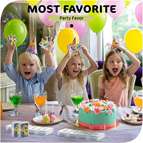 12 Pack Mini Playing Cards Bulk – Poker Cards Decks for Kids, Small Deck of Cards with Smiley Faces, Miniature Casino Game Packs, Cool Party Favors, & Novelty Gifts, 2.25’’ Tall - style: Pack of 12
