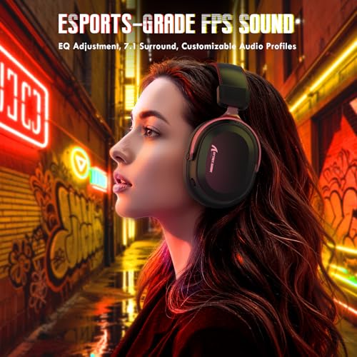 ATTACK SHARK L30Pro Wireless Gaming Headset with 2.4Ghz/BT/Wired, Long Battery Life with Detachable Microphone 7.1 Surround Sound Ultra-Low Latency for PC/PS5/Xbox/Switch/Mobile Black&Red - color: Black/Red