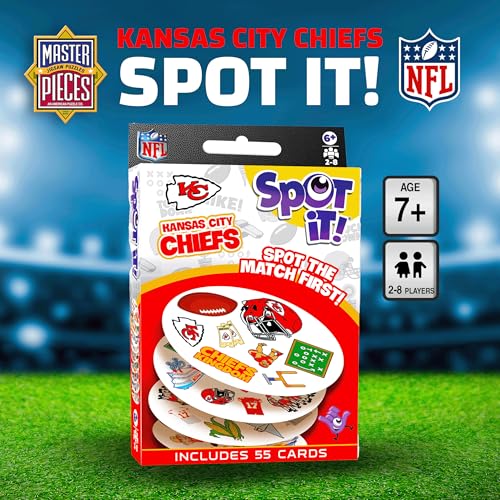 MasterPieces Game Day - NFL Kansas City Chiefs Spot It Game for Kids, Adults, and Family - style: Kansas City Chiefs