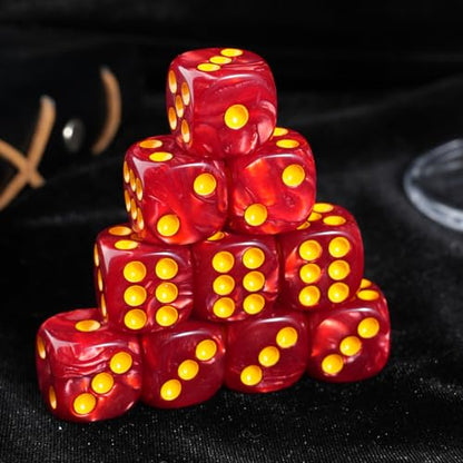10 Pieces Polyhedral D6 Dice Set, 6 Sided Dice 16mm for RPG MTG DND Table Games (Red) - color: Red