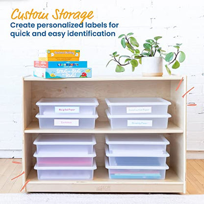 ECR4Kids Letter Size Tray Organizer with Lid, Small, 10-Piece, Clear | Durable plastic, GREENGUARD Gold Certified, 2 gallon capacity, stackable/nestable, easy-lift lids, classroom & home use - color: Clear