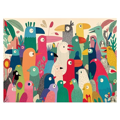 Jigsaw Puzzles for Adults 1000 Pieces, Tropical Bird Puzzle | Colorful Home Wall Decor for Family Challenging Games - color: Tropical Bird