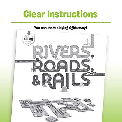 Ravensburger Rivers, Roads and Rails - Innovative Matching Game for Kids | Encourages Strategic Thinking | Award-Winning Design