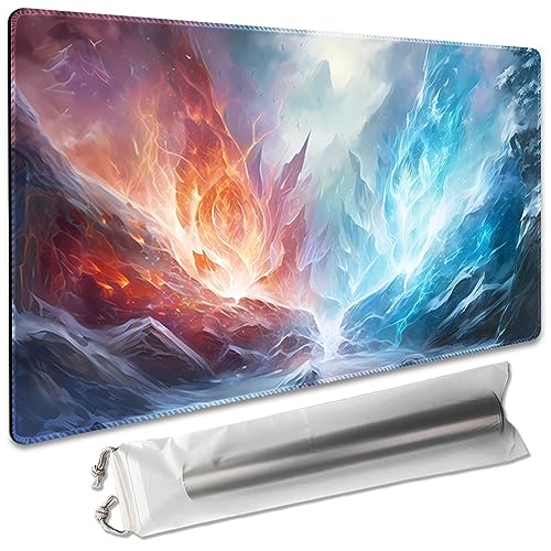 Board Game 14x24in MTG Playmat Compatible for OCG CCG RPG TCG Playmats (Frost Flame) - color: Frost Flame