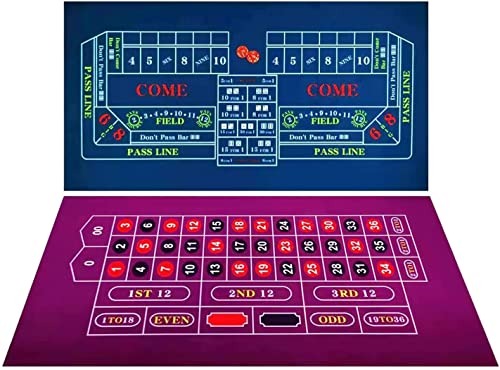 BALIKEN 84x42 Inches Roulette Table Mat & Craps Table Top Casino Felt Professional Grade Mat