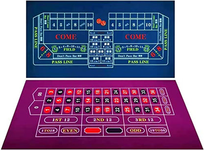 BALIKEN 84x42 Inches Roulette Table Mat & Craps Table Top Casino Felt Professional Grade Mat