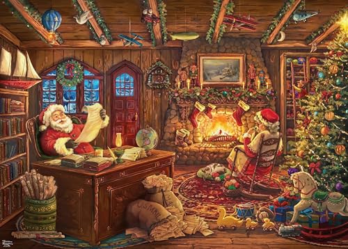 Jigsaw Puzzles for Adults 1000 Piece The Christmas Home 27.56 x 19.69 Inch Puzzles for Adults Educational Challenge Toy Christmas Puzzles 1000 Pieces for Adults - color: The Christmas Home