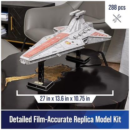 4D Build Star Wars Deluxe Venator-Class Star Destroyer 3D Model Kit, Star Wars Collectibles & Desk Decor, Adult Puzzle, Building Toys, 288 Pieces, 3D Puzzles for Ages 12 & Up - style: Deluxe Venator-Class Star Destroyer 288 pcs