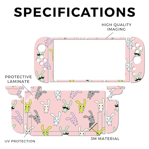 Gaming Skin Compatible with Nintendo Switch 2 Console Only - Bunny Bunches - Premium 3M Vinyl Protective Wrap Decal Cover - Easy to Apply | Crafted in The USA by MightySkins - color: Bunny Bunches, size: Switch 2 Console Skin Only, style: Matte Finish