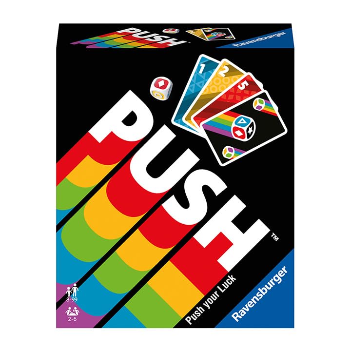 Ravensburger Push 2024 - Exhilarating Card Game for Family Fun - Suitable for 2-6 Players, Aged 8 and Up | Fast Paced | Easy to Learn | Perfect for Parties