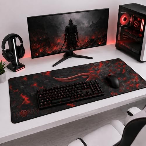 Gaming Mouse Pad XL Desk Mat 35.4x15.7 Inches – Large Mouse Mat with Non-Slip Rubber Base, Smooth Surface for Work & Play, Extended Desk Pad for Office or Gaming Setup