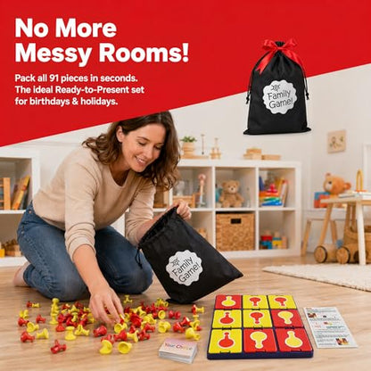 91 Pieces Tic Tac Toe Game with Storage Bag for Backyard Lawn | Ages 4-12, odorless weatherproof material, Fixed design, waterproof X and O pieces, logic training, beach or camping