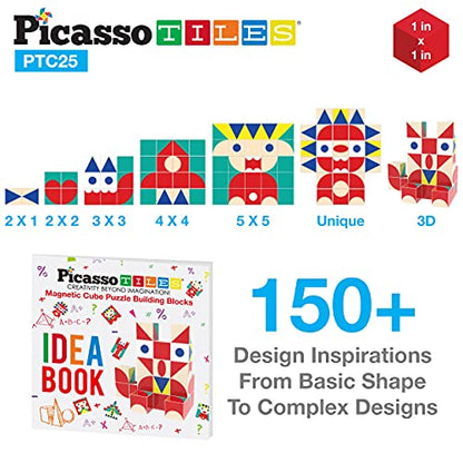 PicassoTiles Infinite Magnetic Puzzle Magic Cube Easy-Connect Brain Teaser Toy Set Magnet Pattern Block Matching Toys Free Ideabook 150+ Inspirations STEM Learning Kids Boys&Girls Age3+ PTC25 - color: 25pc Puzzle Cub