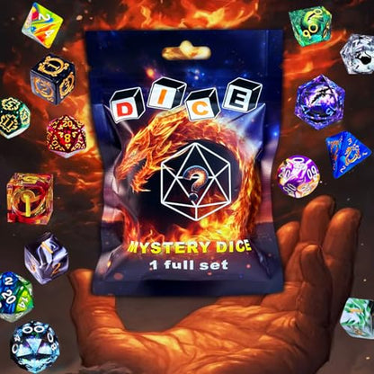 HAOMEJA 18pcs Mystery Dice Set/ 14pcs Random Polyhedral DND Dice + 4pcs D6-Sided Dice/D&D Dice，Apply to RPG，MTG，Role Playing Table Game，Party Gifts (2 Set 18pcs) - color: 2 Set 18pcs