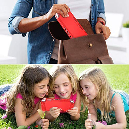 FINTIE Soft Silicone Protective Case for Nintendo Switch Lite 2019 | Ergonomic Grip, Anti-Slip, Shock-Absorption & Anti-Scratch, Lightweight Grip Case Cover, Red - color: Red