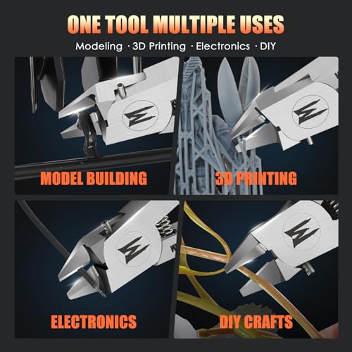 Ultimate Model Nippers, Ultra-thin Single Blade Flush Cutter for Gundam & Resin & Plastic Models, Cr-V Steel with Non-Stick Coating, Ergonomic Non-slip Grip (Professional Grade)