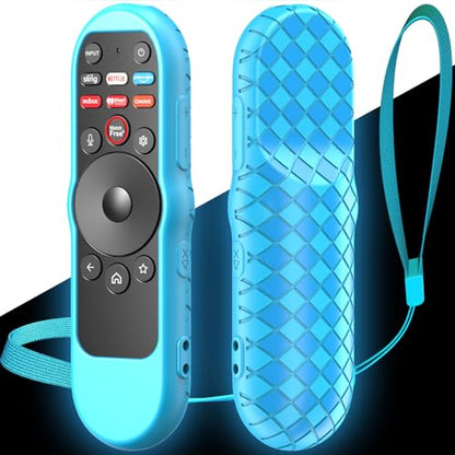 Case Cover for VIZIO XRT270 Smart TV Remote Control Silicone Skin Sleeve with Lanyard Glow in the Dark Blue - color: Sky blue