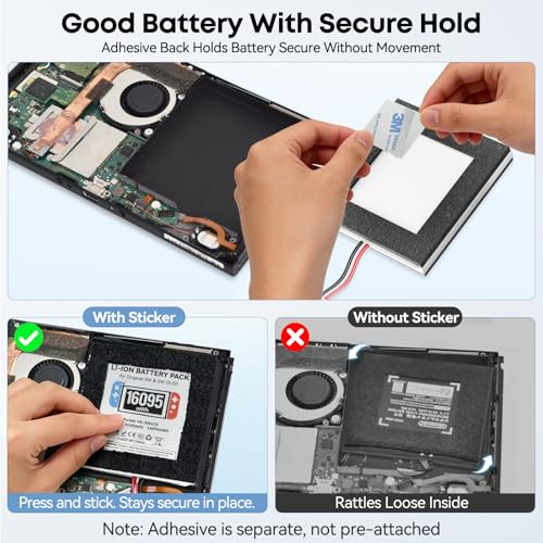 Kosker Switch 1 Battery Replacement Kit Compatible with Nintendo Console HAC-001 & OLED HEG-001, 16095mWh HAC-003 Switch Battery with Extra Repair Tools Kit for Extended Gaming, 1 Pack - style: SW Style