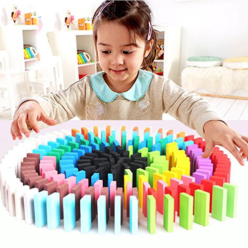 120pcs Wooden Dominos Blocks Set, Kids Game Educational Play Toy, Domino Racing Toy Game (120PCS)