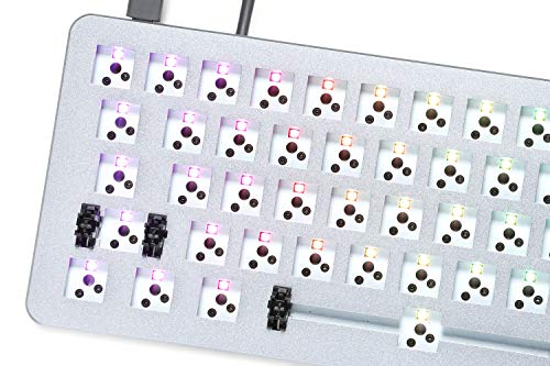 Drop ALT Mechanical Keyboard — 65% (67 Key) Gaming Keyboard, Hot-Swap Switches, Programmable Macros, RGB LED Backlighting, USB-C, Doubleshot PBT, Aluminum Frame (Barebones, Gray) - color: Space Gray, style: Barebones