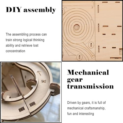 3D Wooden Puzzle Marble Run for Adults - DIY Mechanical Puzzle Assembly Model Kit Wood Crafts to Build for Adult Age 14+ Years Old - style: Double track