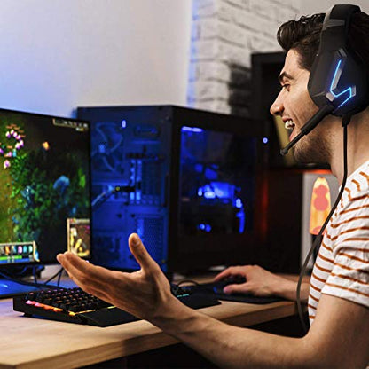 Orzly Gaming Headset for PC and Gaming Consoles PS5, PS4, Xbox Series X | S, Xbox ONE, Nintendo Switch & Google Stadia Stereo Sound with Noise Cancelling mic - Hornet RXH-20 Abyss Edition - color: Black
